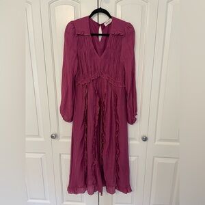 Pink Maxi Dress with ruffle